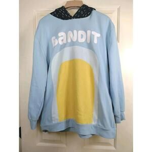 Bluey Bandit Heeler Adult Cosplay Hoodie - Size Large - Official Merch with Ears